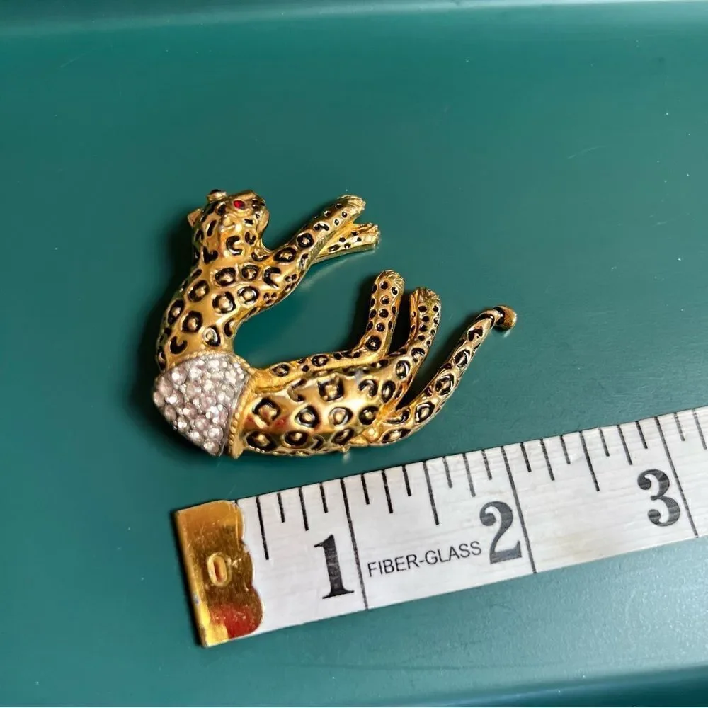 Quirky Vintage 3 Piece Gold Toned Jungle Safari Animal Brooch Pin Lot